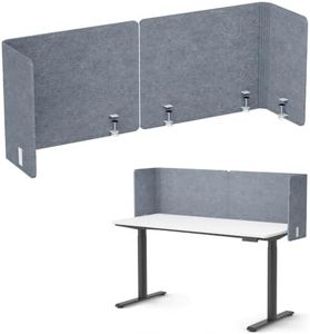 Desk Privacy Panel, 48" × 19" L-Shaped Cubicle Desk Divider, Gray