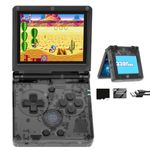 RG35XXSP Flip Portable Retro Handheld Game Console,RG35XXSP 3.5 Inch IPS Screen Linux System With 64G TF Card Pre-installed 5532 Games,Clamshell Games Consoles Supports 5G WiFi Bluetooth HDMI