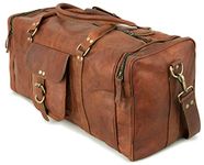 Berliner Bags Vintage Leather Duffle Bag New York L For Travel Or The Gym, Overnight Bag For Men And Women - Brown (Width: 15.2 Cm)