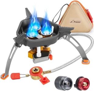 WADEO 7200W Windproof Camping Stove with Piezo Ignition, Two Fuel Canister Adapter, Carry Case, Portable Stove, Backpacking Stove for Outdoor Backpacking Hiking and Picnic