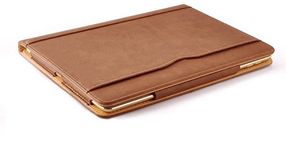 SALE! Iverson® iPad 4 leather wallet cover case compatible with iPad 2 and iPad 3 (BROWN)