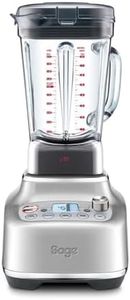 Sage - The Super Q - Standmixer - Ultrastark, Schnell, Leise, 5 One-Touch-Programme, 12 Geschwindigkeiten, 1520 W, 2 L Behälter - Smoothies, Suppen, Pulse - Inkl. Trinkbehälter - Gebürsteter Edelstahl
