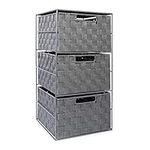 EHC 3 Drawer Large Storage Unit Cabinet for Bedroom/Bathroom - Grey