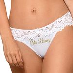 Personalised White Bride Brief - Roza Newia Knicker - Wedding Gift (Medium UK10/12)