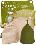 Pixie Cup XL Menstrual Cup - Ranked 1 for Most Comfortable Soft Reusable Period Cup - Wear for 12 Hours - Reduces Cramps - Lasts 10 Years - Tampon and Pad Alternative - Buy One We Give One (XL)