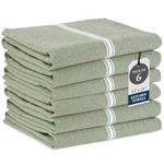 Lane Linen Kitchen Towels Set - 100% Pure Cotton Dish Towels for Kitchen, Super Absorbent Kitchen Hand Towel, Tea Towels, Soft & Durable Dish Cloths, Pack of 6 – 14”x25”, Olive