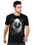 VIKCLIQUE Moon Knight Avengers Ironman Cotton Blend Printed Half Sleeve Round Neck Black T-Shirt for Men's/Boy's