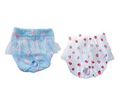 BT Bear 2 Pack Cute Small Dog Sanitary Panties Washable Reusable Puppy Panties Pet Underwear Diaper Physiological Shorts for Female Girls Dogs (L)