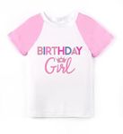 Wild and Happy Birthday Girl Kids Party Shirt for Toddlers Little Girls with Crown (3T) White and Pink