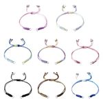 KISSITTY 8Pcs Half-Finished Nylon Cord Bracelet Adjustable Thread Rope Bracelet with Jump Ring for Wrist Charm Jewelry Making