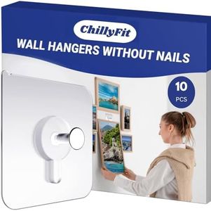 10 Pack Wall Hooks for Photo Frames, Adhesive Wall Hook, Hooks for Wall Heavy Items, Wall Hanger Hook, Nail Hook for Wall Hanging Without Drill, Wall Nails for Hanging Frame Sticker no Drilling