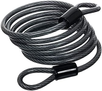 BRINKS - 6 ft x 1/4" Flexible Steel Loop Cable - Heavy Duty Vinyl Wrap for Corrosion Protection, Gray