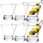 Youngever 6 Pack Plastic Martini Glasses, 10 Ounce Shatterproof Martini Cups, Stemless Martini Glasses