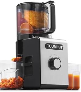TUUMIIST Entsafter‚ Slow Juicer mit 150mm Extra Großem Einfüllschacht, Entsafter Gemüse und Obst Testsieger anwendbar Ganzes Obst und Gemüse, Saftpresse BPA-Frei, Glanzschwarz