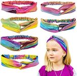 FROG SAC 6 Mermaid Knotted Headbands For Girls, Little Girl Hair Accessories, Kids Knot Headwraps, Criss Cross Tie Dye Head Bands, Metallic Rainbow Turban Hair Bands