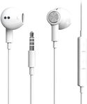 Hi-Res Extra Bass Earbuds Noise Isolating in-Ear Headphones Wired Earbuds with Microphone for iPhone, iPod, iPad, MP3, Huawei, Samsung, Lightweight Earphones with Volume Control 3.5mm Jack Headphones