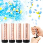4PCS Confetti Cannons Party Popper - Gender Reveal Confetti Cannons Boy or Girl Confetti Poppers Birthday Poppers Shooter for Baby Shower, Blue