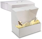 MT Products White Cupcake Boxes 10" x 6.5" x 3.5" - Auto Pop-Up Bakery Boxes No-Window (Pack of 15) - Made in the USA