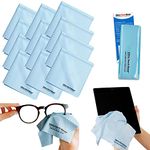 (12-Pack "OVERSIZED") The Most Amazing Microfiber Cleaning Cloths - Perfect As Cell Phone, Tablet, Camera Lens, Eyeglasses, Computer, Monitor, Laptop Screens, Video, Projector, Binocular, Telescope, Headphone, CLEANERS - A Must Have As a Digital Cleaning Accessory For All Your Electronic and Vehicle Accessories - Also, Essential for Your Amateur or Professional Photographic Flash Equipment Bag, Kits, Protectors or Products - (12 Light Blue OVERSIZED 12x12 inch)!