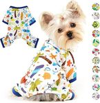 KUTKUT Dog Bodysuit Pjs Spring Summer Autumn Dog Clothes for Puppies Small Dogs Kitten Girl - Boy, Soft Stretchy Cat Clothes Doggie Onesies Cat Pet Jammies Outfit (Size: M, Chest: 40cm, Length: 30cm)