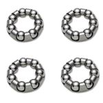 Pack of 4 Ball Bearing Retainer Cages for Bicycle, Bike Bearings for Front and Rear Hub Wheel Service, 1/4” X 7 Balls