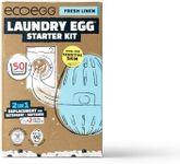 Ecoegg Starter Kit Detergent and Fabric Softener Replacement Non bio and no enzymes, chlorine bleaches, phosphates, parabens, SLS/SLES or palm oil Vegan Sensitive Skin Fresh Linen 50 Washes