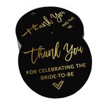 Inkdotpot Pack of 50 Thank You for Celebrating The Bride to Be Bridal Shower Favor Paper Tags Craft Gold Foil Hang Tags