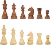 WE Games Classic Wooden Staunton Chess Pieces, Weighted, Handpolished, Sheesham and Kari Wood, 3.75 in. King