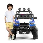 Norman Jr Rechargeable Battery Operated Jeep for Kids, Ride on Toy Kids Car with Music & Light | Baby Big Battery Car | Electric Jeep Car for Kids to Drive 3 to 8 Years Boys Girls (Sea Blue)