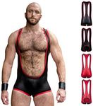 Gruff Pup Impulse Singlet - Black/Red - Full Coverage - XX-Large