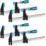 FASTORS Bar Clamps for Woodworking 12 Inch,4 Pack Wood Clamps Adjustable and Release Quickly,Woodworking Clamps Throat Depth 2.5 Inch,Serrated Steel Rail,Bar Clamps Force 600 Lbs