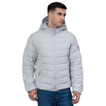 Red Tape Casual Padded Polyester Jacket with Hood for Men | Stylish, Cozy and Comfortable_RFJ0267-Light Grey Large