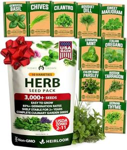 10 Culinary Herb Seeds - Non-GMO, Heirloom Seeds - 3000+ Seeds for Planting for Outdoor or Indoor Herb Garden, Basil, Cilantro, Parsley, Chives, Thyme, Oregano, Dill, Marjoram, Mint, Tarragon