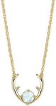 PAVOI 14K GOLD Plated White OPAL Deer Antler Necklace 16-18"