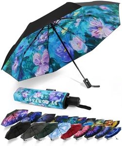 SY COMPACT Travel Umbrella Windproof Automatic Light Weight Sturdy Umbrellas-Factory Outlet Umbrella (Iris)