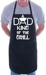 Dad King Of The Grill Funny BBQ Cooking Novelty Apron Black