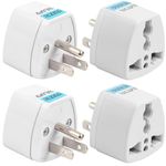 Canada Universal Travel Plug Adapter, 4 pc, UK India European to US Adapter, US Plug Adapter, US Travel Adapter, Plug Converter, Universal Travel Adapter(Gray)