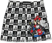 Super Mario Brothers Mario Kart Men's Button Fly Boxer Lounge Shorts (X-Large, Black/White)