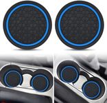 Auprite Car Cup Coasters Blue, Universal Auto Cup Holder Insert, Non-Slip Anti Dust Silicone Mats, Blue car Interior Accessories 2 Pack