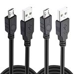 Xahpower 2 Pack 10Ft Controller Charging Cable for PS4, Play and Charge Micro USB Charger High Speed Data Sync Cord for Sony PlayStation 4 PS4 Slim/Pro Controller, Xbox One S/X Controller, Android