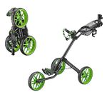 CaddyTek Unisex 15.3 V2 Deluxe Quad-Fold Golf Push Cart, CaddyLite 15,3 Version 2 - Green, Green