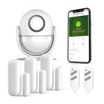 SECRUI Wifi Door Sensor Alarm, Tuya Smart APP Remote Control Wireless Motion Detector Alarm with Siren, DIY Home Security Alarm System Work with Alexa and Google Home for Shop/Office/House