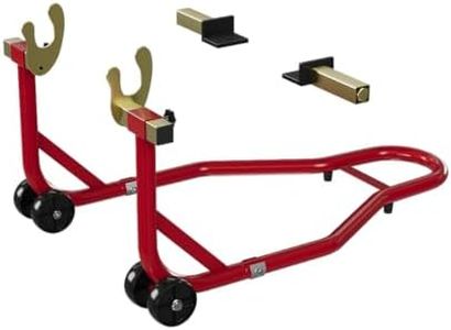 Motorcycle Stand Lift 450 LBS Capacity Rear Wheels Lift with U+L Adjustable Swingarm Spool, Red