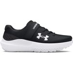 Under Armour Kids Surge 4 AC Running Shoes Childrens Black/White C13 (31.5)