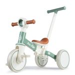 LOL-FUN 5 in 1 Toddler Tricycles for 1-3 Year Olds Boys Girls Toy, Baby Balance Bike 1 Year Old Kids Gift with Parent Steering Push Handle