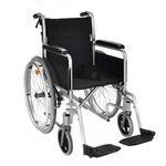 Lightweight self propelled folding wheelchair with attendant hand brakes and lapbelt 8.5kg carry weight ECSP04