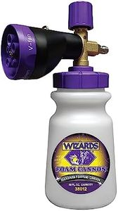 Wizards Foam Cannon - Super Thick Foam with 5 Adjustable Patterns Brass Foam Cannon for Pressure Washer - Easy Grip, Chemical Resistant Plastic Bottle - Power Washer Accessories - 34 oz