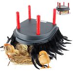 Chick Brooder Heating Plate with Comfort Feathers, Chicken Coop Warmer Pad Adjustable Height Poultry Incubator Heater Plate, Warms Up to 15 Chicks (Chick Heating Plate with Feather)