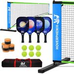 Pickle Ball Set with Net for Driveway Portable Regulation Size Pickle Ball Net System with 4 Paddles, Outdoor Pickle Balls, Carry Bag, Weather Resistant Metal Frame