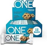 ONE Protein Bars, Chocolate Chip Cookie Dough, Gluten Free Protein Bars with 20g Protein and only 1g Sugar, Snacking for High in Protein Diets, 60g (12 Pack) [Packaging May Vary]